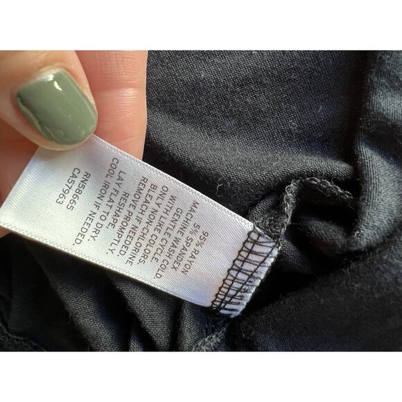 HALOGEN Black Lightweight Stretch Mock Neck Tank Nordstrom Designer Top Chic M - Picture 6 of 8